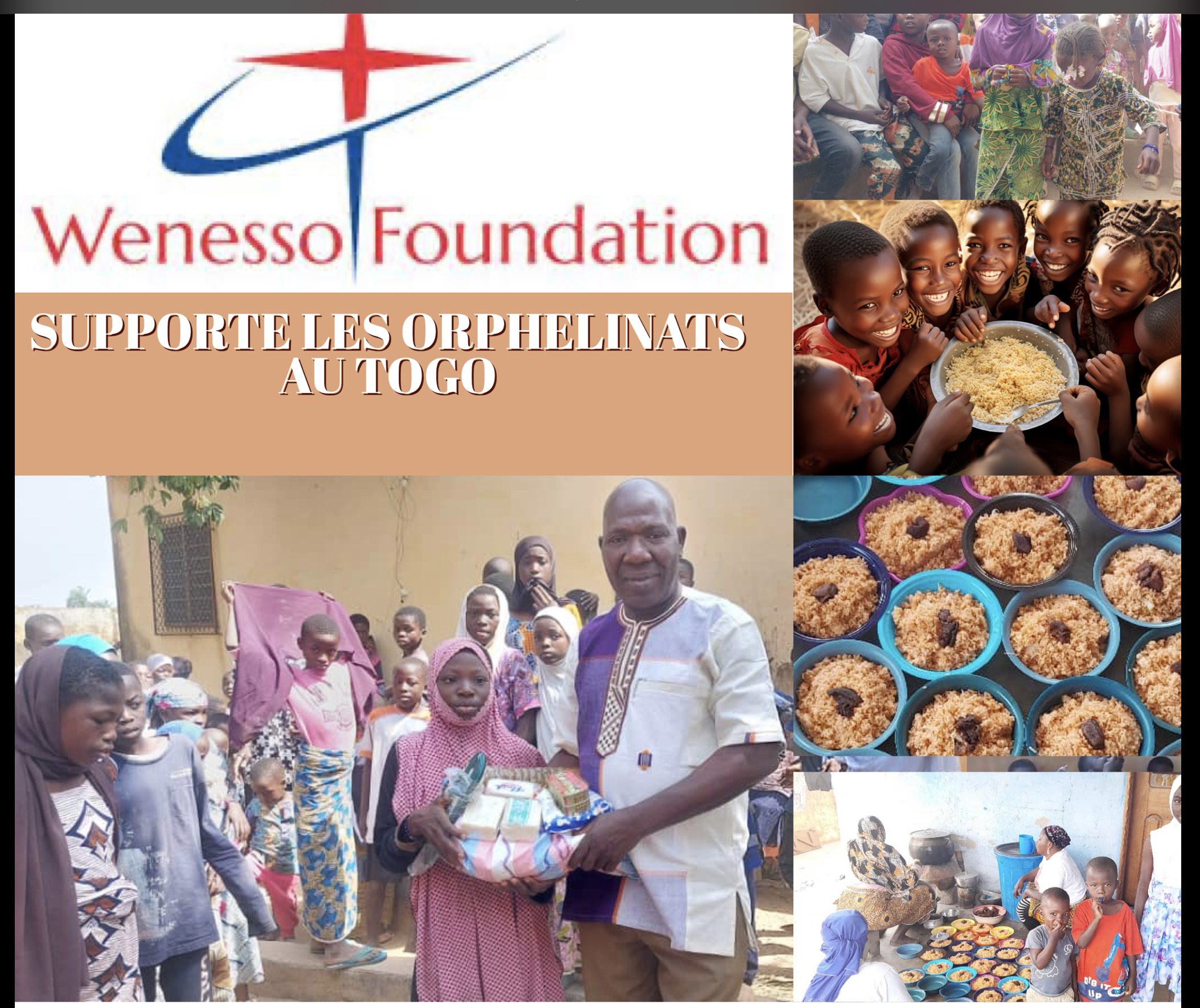 Wenesso Foundation a offert  des vivres alimentaires aux orphelinats au Togo